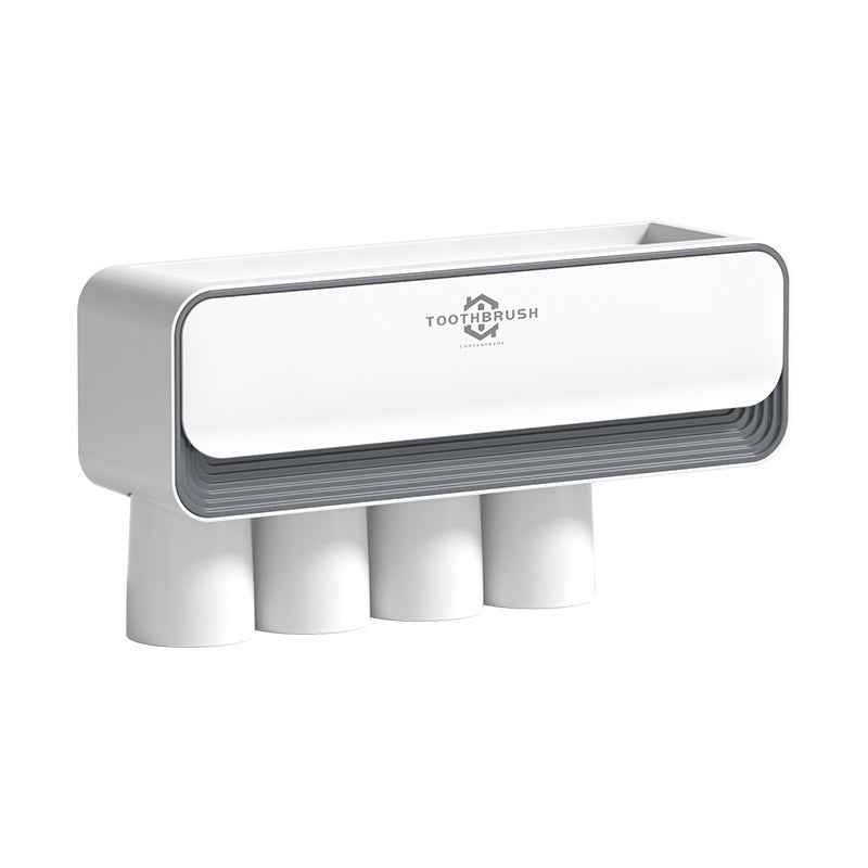 Toothbrush Holder Automatic Toothpaste Squeezer Bathroom Punch-free Bathroom Magnetic Wall-mounted Toothbrush Holder Storage Box