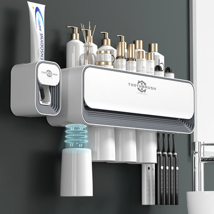 Toothbrush Holder Automatic Toothpaste Squeezer Bathroom Punch-free Bathroom Magnetic Wall-mounted Toothbrush Holder Storage Box