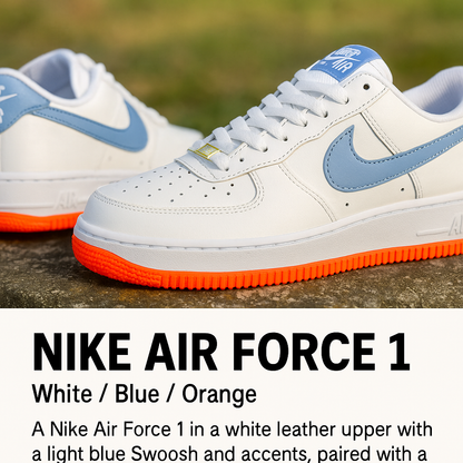 Nike Air Force 1 Low – White / Blue / Orange