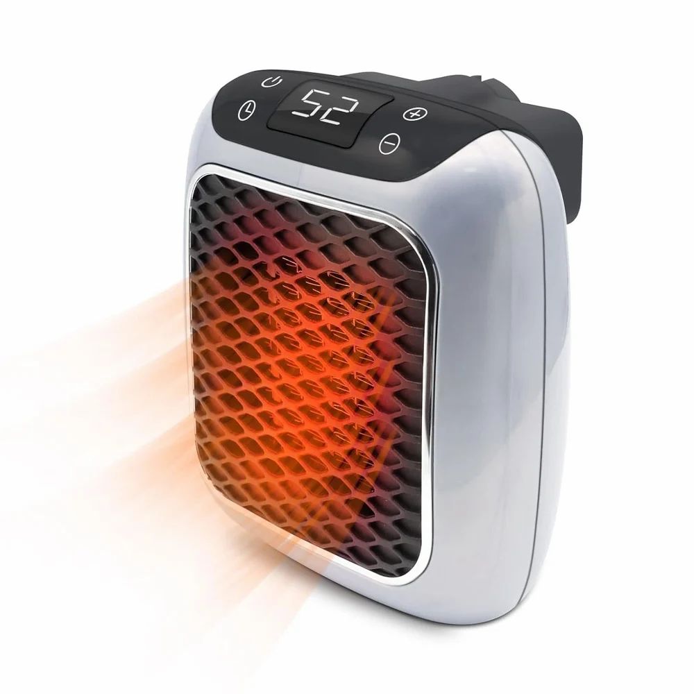 Mini Electric Handy Heater 800W with Remote | Wall Plug Portable Room Heater